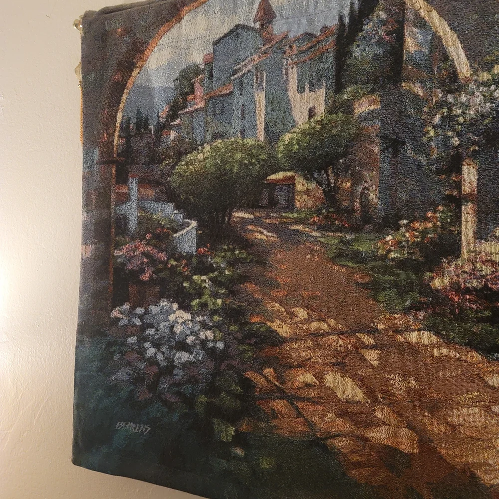 Scenic Tapestry Wall Art with Archway Design